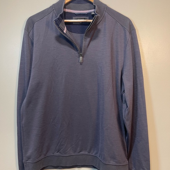 Ted Baker Gray/Charcoal Quarter-Zip Pullover Size 5/XL - Picture 2 of 7